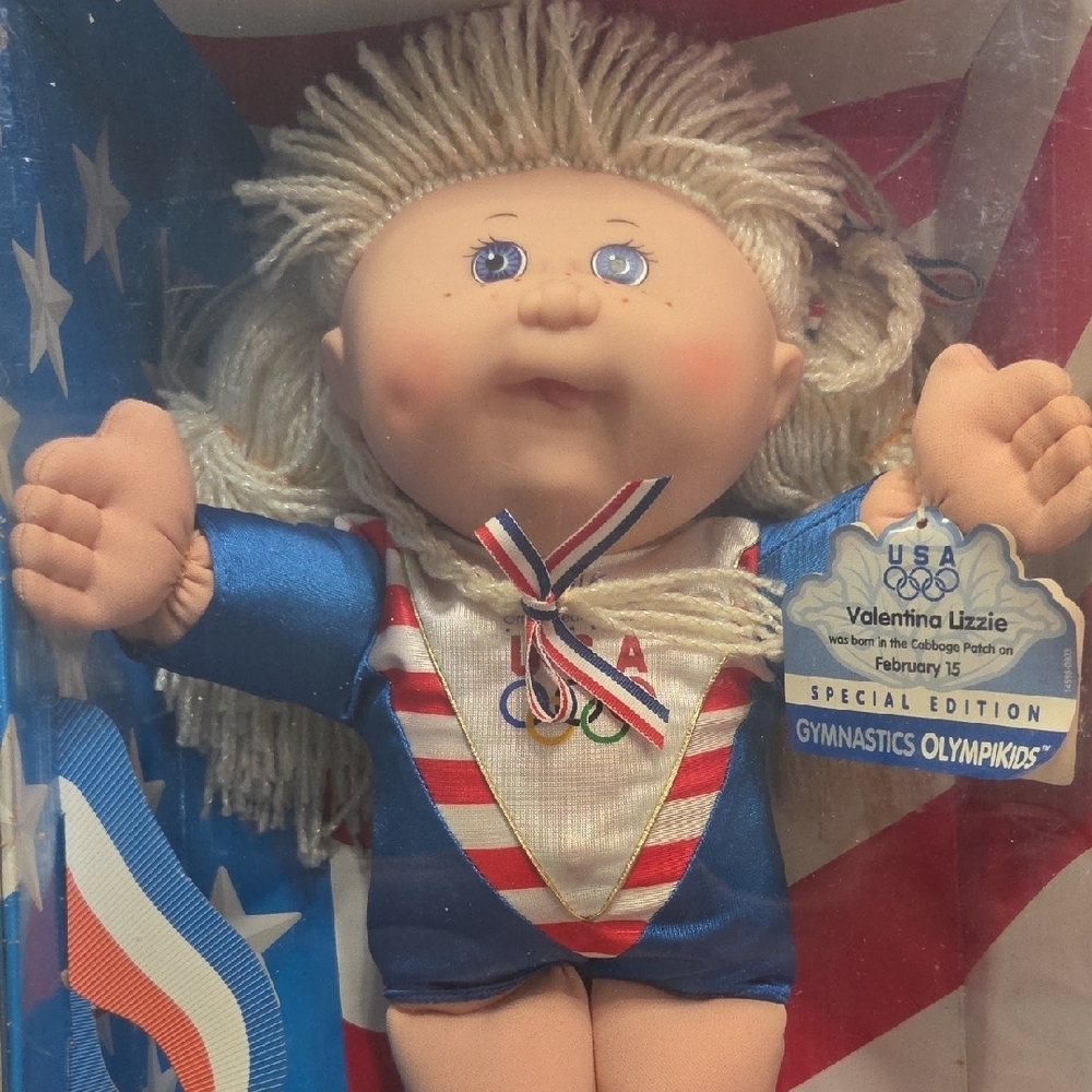 OlympiKids Special Edition Cabbage Patch Kids Doll - Blue New In Original Box - Picture 2 of 11